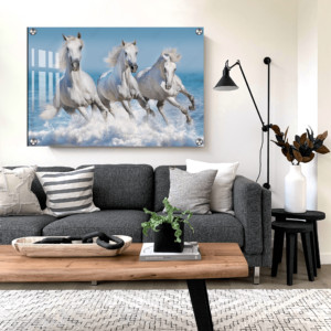 Three Horse Acrylic Photo Print Wall Art Housewarming Gift Ideas | Best Gifts For House Warming Ceremony Wall Decor