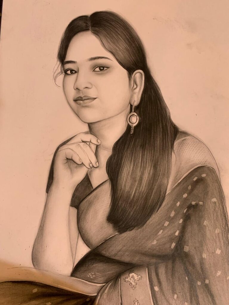 Personalized Hand Made Pencil Portrait Sketch