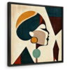 Hand Made Canvas Wall Painting Modern Abstract Woman face in black frame