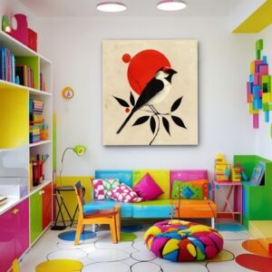 Hand Made Modern Bird Art Canvas Wall Painting for gifting