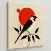 Hand Made Modern Bird Art Canvas Wall Painting in canvas stretched frame