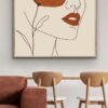 100% Handmade Canvas Wall Painting Floral Line Art Wall Canvas Modern minimalist | Wall Decor & Gift For Housewarming 1 Handmade Canvas Wall Painting Floral Line Art