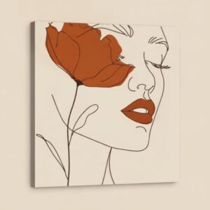 100% Handmade Canvas Wall Painting Floral Line Art Wall Canvas Modern minimalist | Wall Decor & Gift For Housewarming 11 Handmade Canvas Wall Painting Floral Line Art canvas stretched frame