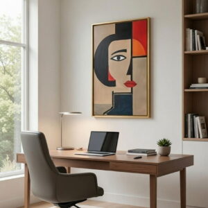 Hand Made Geometric Art Canvas Wall Painting Woman Face A Painting Gift For Housewarming 17 Handmade Geometric Art Canvas Wall Painting Woman Face