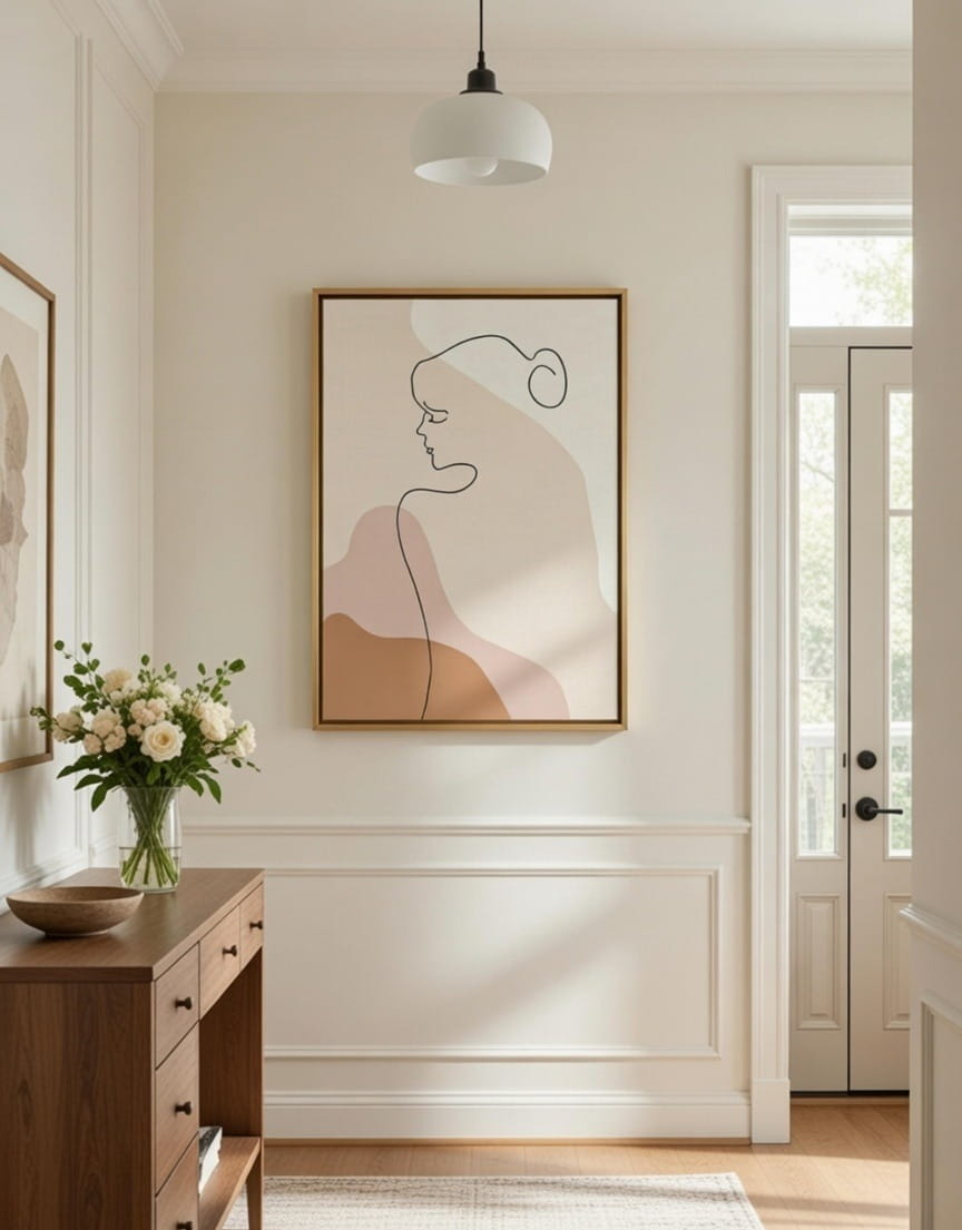 100% Handmade Line Art Canvas Painting Minimalist Abstract Modern Art Wall décor | Painting Gift For Housewarming 9 Handmade Line Art Canvas Painting Abstract Modern Art