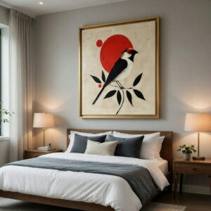 Large Canvas Painting For Living Room Bird Art Canvas Handmade Canvas Painting