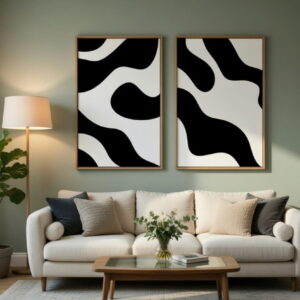 Large Canvas Painting For Living Room Set Of 2 Abstract Canvas Paintings