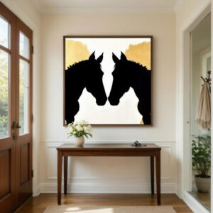 Modern Horse Silhouette Handmade Horse Painting On Canvas