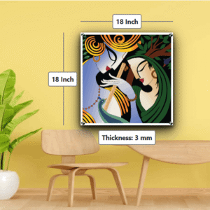 Lord Radha Krishna with Flute Modern Art Painting | Radha Krishna Painting Acrylic Wall Photo 13 Radha Krishna Painting Acrylic Wall Photo for gifting