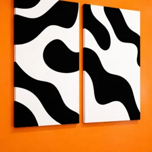 Set Of 2 Abstract Canvas Paintings Handmade-Modern Art Canvas Wall Painting For Wall Decor & Gift For Housewarming