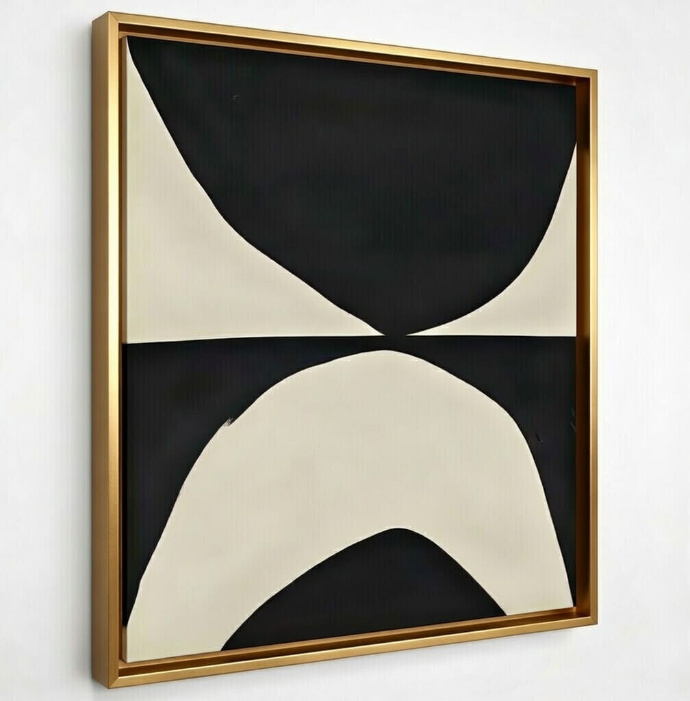 100% Hand Made Canvas Painting Modern Abstract Minimalist Wall Painting | Wall Decor & Gift For Housewarming 5 hand made canvas painting Modern Abstract Minimalist golden frame