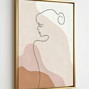 100% Handmade Line Art Canvas Painting Minimalist Abstract Modern Art Wall décor | Painting Gift For Housewarming 13 handmade canvas painting Minimalist Abstract Line Art Modern wall décor Golden frame