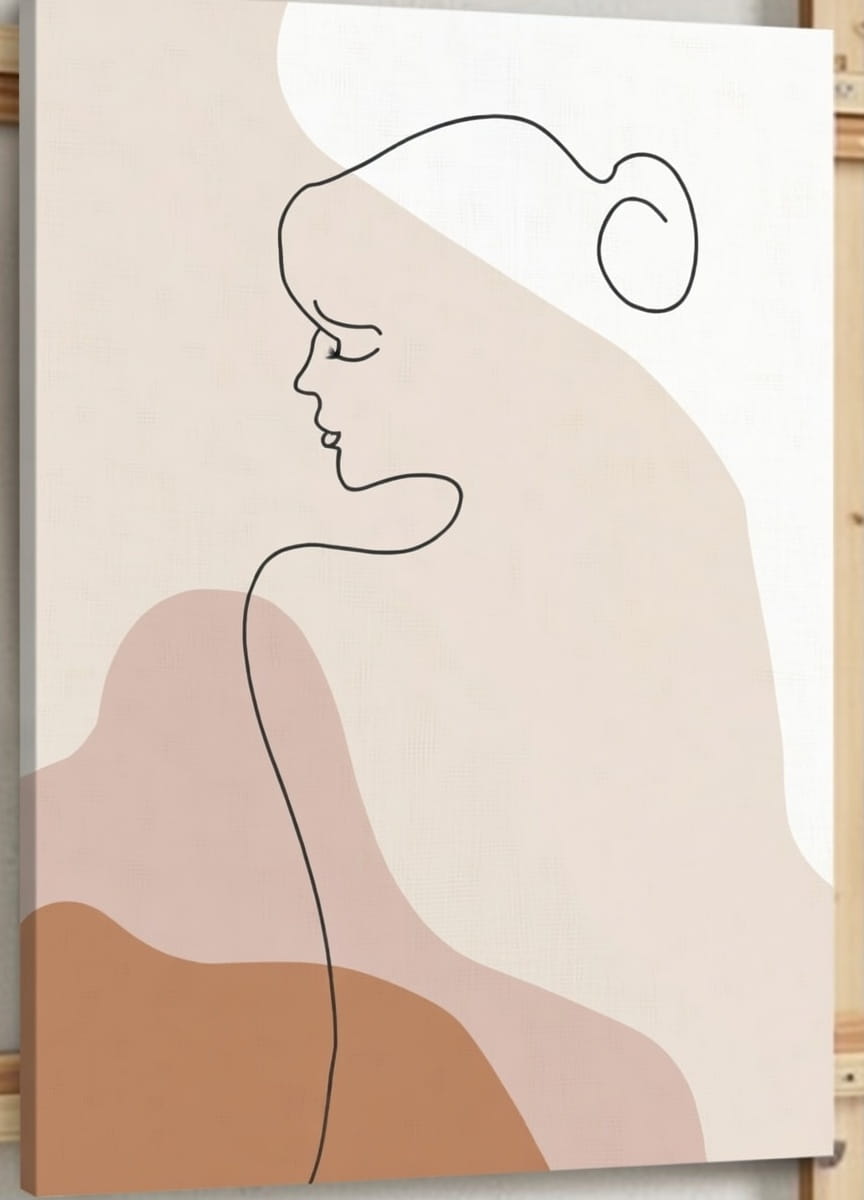 100% Handmade Line Art Canvas Painting Minimalist Abstract Modern Art Wall décor | Painting Gift For Housewarming 6 handmade canvas painting Minimalist Abstract Line Art Modern wall décor canvas stretched frame