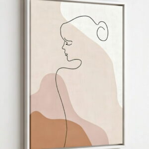 100% Handmade Line Art Canvas Painting Minimalist Abstract Modern Art Wall décor | Painting Gift For Housewarming 11 handmade canvas painting Minimalist Abstract Line Art Modern wall décor white frame