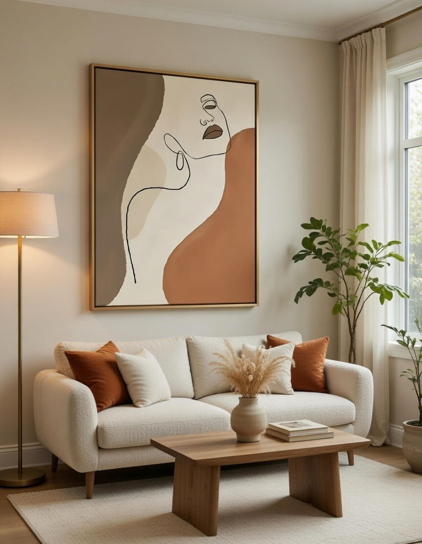 100% Handmade Abstract Line Art Canvas Painting Modern Minimalist Wall Art | Painting For Wall Decor For Living Room 6 100% Handmade Abstract Line Art Canvas Painting Large canvas painting