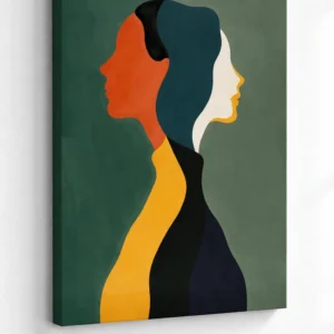 Abstract Dual Portrait Canvas Wall Painting
