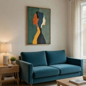 Abstract Dual Portrait Canvas Wall Painting 100% Handmade | Wall Decor & Best Gift For Griha Pravesh 20 Abstract Dual Portrait Canvas Wall Painting For Living Room