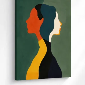 Abstract Dual Portrait Canvas Wall Painting for wall decor