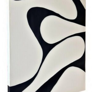 Abstract Painting Black And White On Canvas in stretched canvas frame