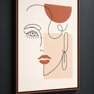 Abstract Woman Face Line Art Painting On Canvas for wall decor
