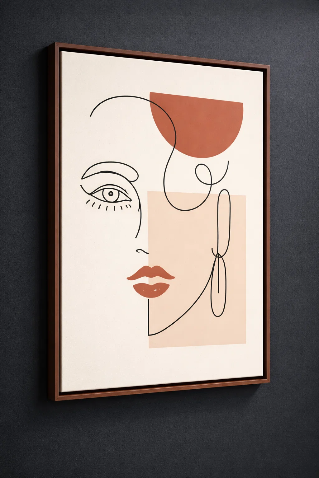 Handmade Abstract Woman Face Line Art Painting On Canvas | Modern Art Canvas Wall Painting For Gift 3 Abstract Woman Face Line Art Painting On Canvas for wall decor
