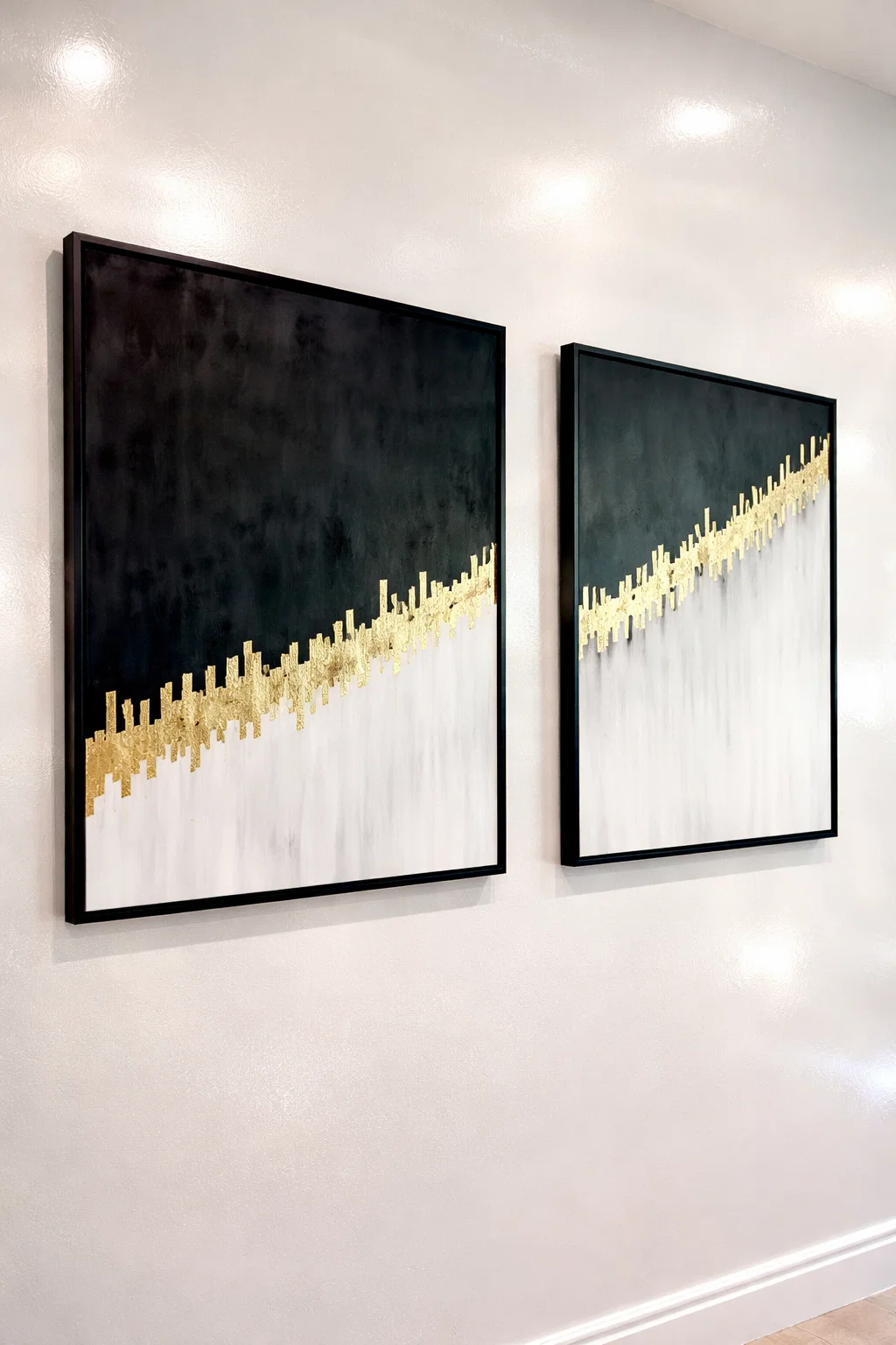 Black And White Abstract Wall Art Set Of 2 Handmade Canvas Painting | Modern Abstract Wall Art 2 Black and White Abstract Wall Art Set Of 2 Handmade Canvas Painting