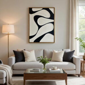 Buy Modern Abstract Minimalist Painting Black And White