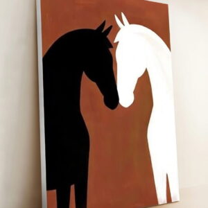 Buy Two Horse Canvas Painting in canvas stretched frame