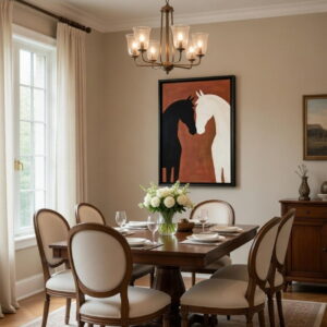 Buy Two Horse Canvas Painting 100% Handmade | Black And White Horse Painting On Canvas 14 Buy Two Horse Canvas Painting online Black And White Horse Painting On Canvas