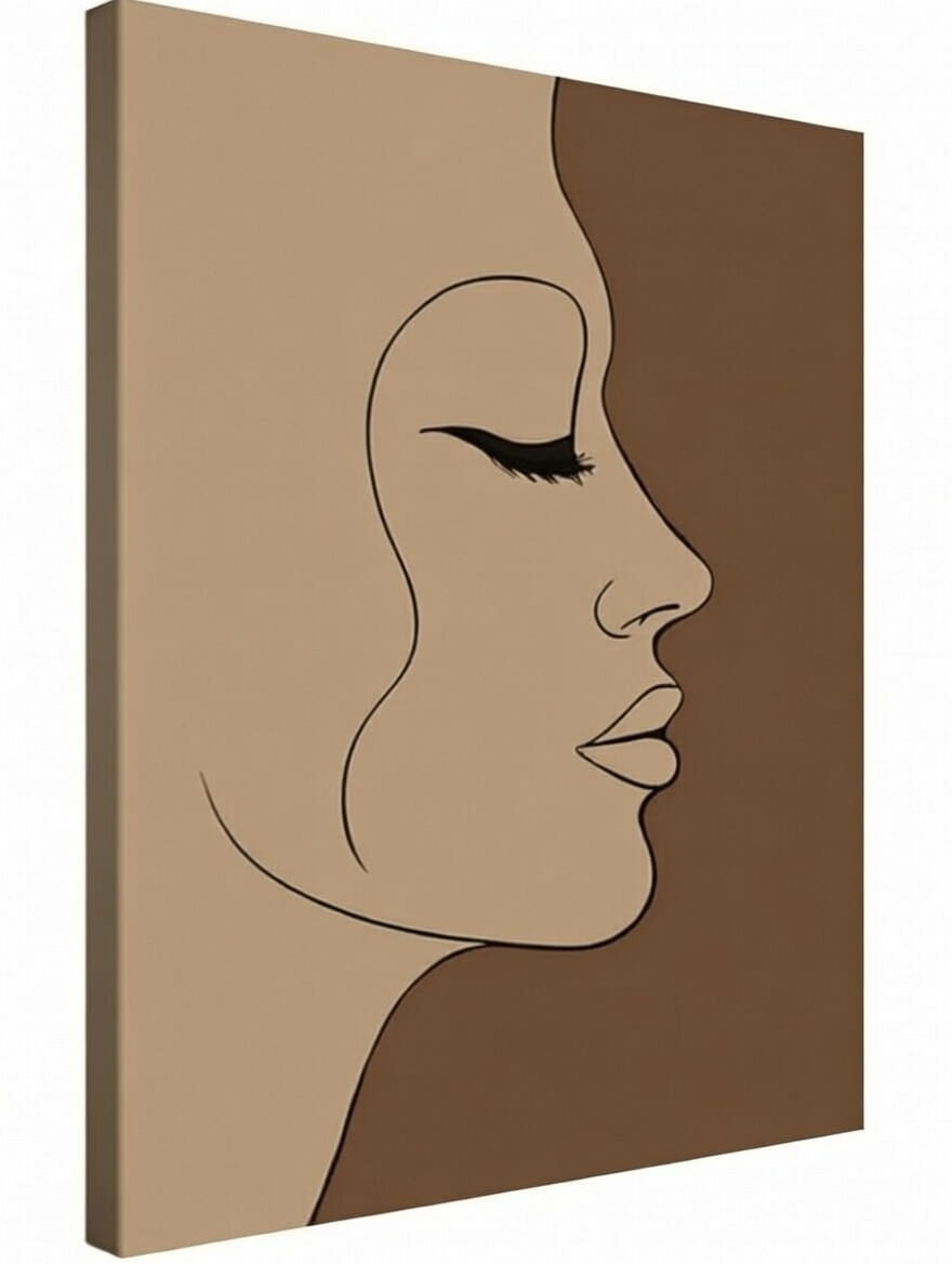 Hand Made Elegant Modern Abstract Woman Face Canvas Painting | Girl Face Canvas Painting For Gifting 7 Hand Made Abstract Woman Face on Canvas Painting in stretched canvas frame