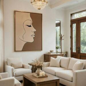 HandMade Elegant Modern Abstract Woman Face Canvas Painting