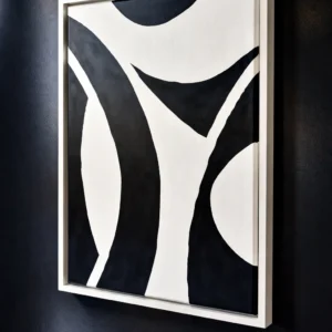Handmade Modern Abstract Painting Black And White On Canvas for wall decor