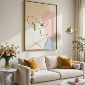 100% Handmade Minimalist Line Art Canvas Painting | Modern Art Canvas Wall Painting For Gift 16 Line Art Canvas Painting Hand Painted Wall Art Canvas Painting 1