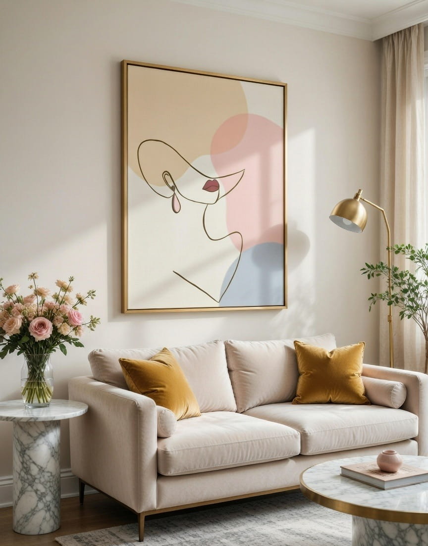 100% Handmade Minimalist Line Art Canvas Painting | Modern Art Canvas Wall Painting For Gift 5 100% Handmade Minimalist Line Art Canvas Painting | Modern Art Canvas Wall Painting For Gift - Image 3