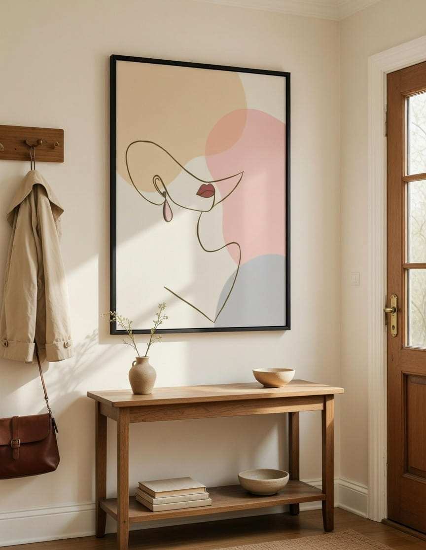 100% Handmade Minimalist Line Art Canvas Painting | Modern Art Canvas Wall Painting For Gift 3 Line Art Canvas Painting Hand Painted Wall Art Large Canvas Painting