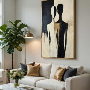 Modern Abstract Canvas Painting Dual-Shadow Man and Woman | Hand Made Canvas Painting For Gifting 15 Modern Abstract Canvas Painting Dual-Shadow Man and Woman