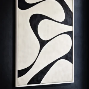 Modern Abstract Minimalist Painting Black And White On Canvas for wall decor