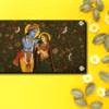 Radha Krishna Painting – Divine Love in an Enchanted Garden of Flowers and Bird Acrylic Wall Art Radha Krishna Painting Gift For House Warming Ceremony in India
