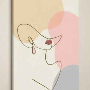 handmade canvas painting Minimalist Line Art in stretched canvas frame