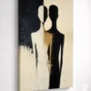 man and women Modern Abstract Canvas Painting Dual-Shadow in stretched frame