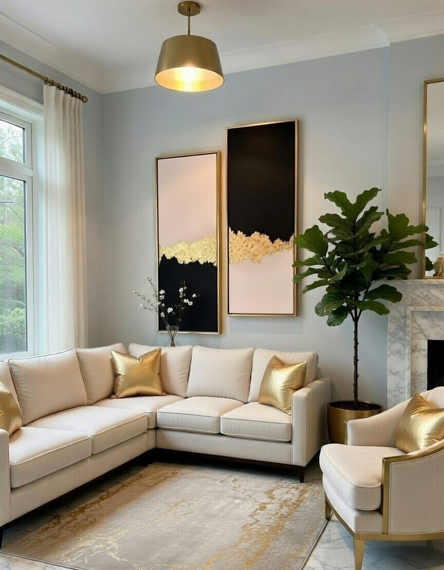 Handmade Canvas Paintings Set of 2 Elegant Black, White & Gold Modern Abstract Hand Painted Wall Art | Wall Decor & Gift For Housewarming 12 set of 2 abstract paintings handmade canvas paintings