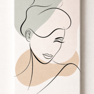 Hand Painted Wall Art Modern Art Girl Face in stretched canvas