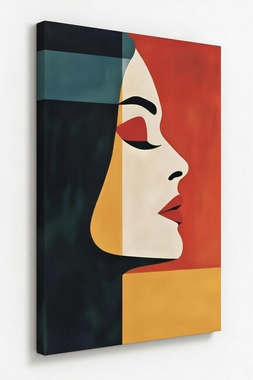 Buy 100% Handmade Canvas Painting Online Modern Art Woman Portrait | Hand Painted Wall Art 7 Handmade Canvas Painting Online Modern Art Woman Portrait in stretched canvas frame